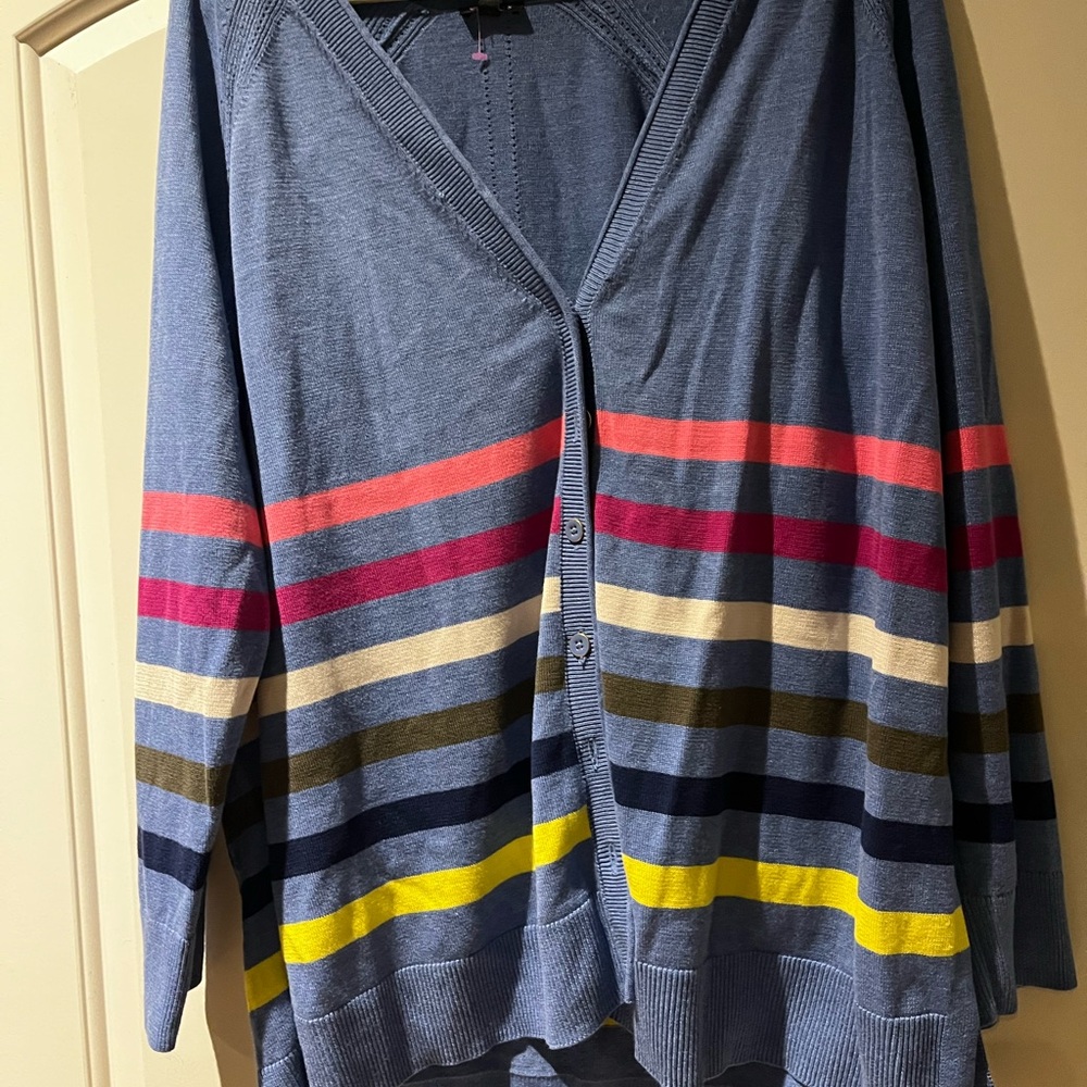 Striped Blue Cardigan Sweater